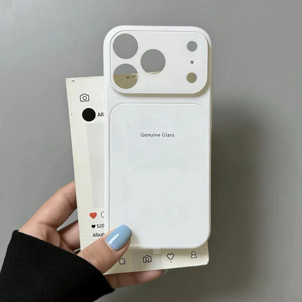 Bright Glossy Tempered Glass Candy Color Case For iPhone Air 17 16 15 14 13 12 11 Pro Max Plus Big Window Instantly Turn17 Cover
