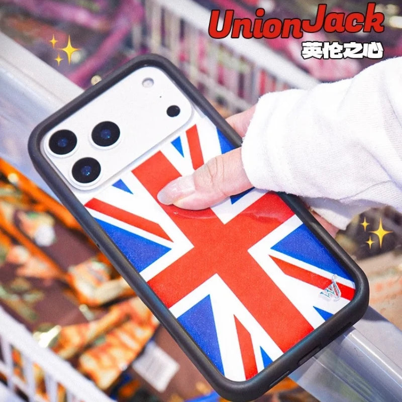 Wildflower Union Jack Phone Case for iPhone 17ProMax 12 13 14 15 16 17 Pro Max Plus Air Flag of London UK shockproof Cover