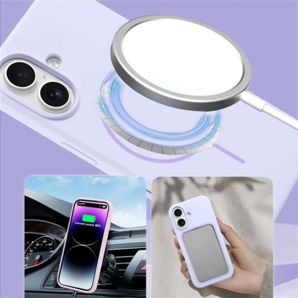 Luxury Official Liquid Silicone For Magsafe Case For iPhone 17 Air 16 Plus 15 14 13 12 Pro Max Magnetic Wireless Charge Cover