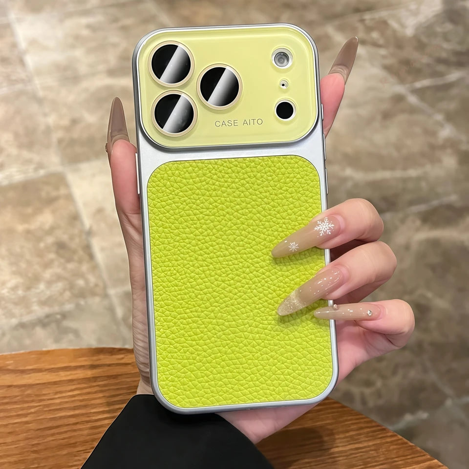 Big Window Leather Matte Magnetic Phone Case For iPhone 17 13 14 15 16 Pro Max Magsafe Luxury Wireless Charge Protector Cover