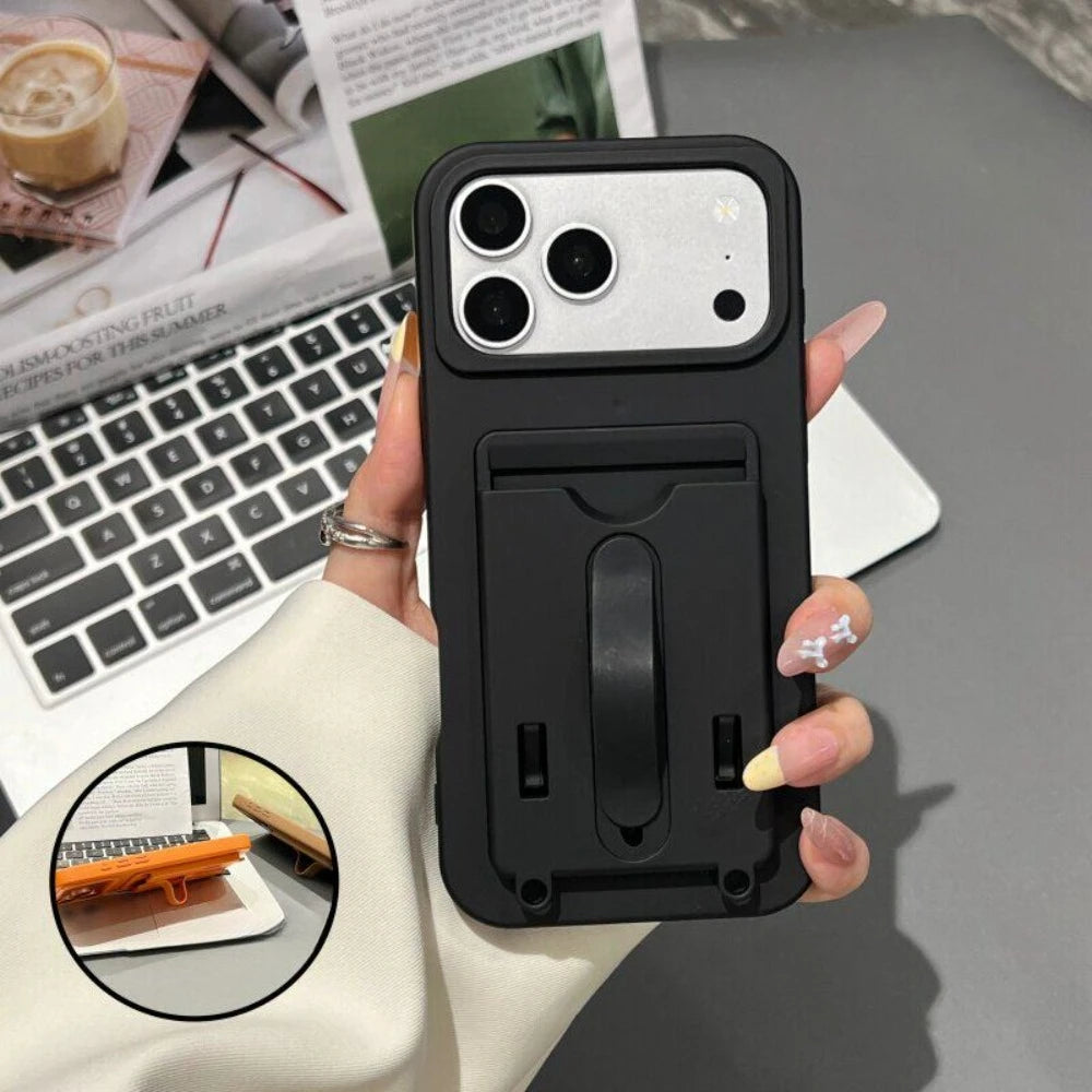 Luxury Card Wallet Slot Stand Holder Colorful Case for iPhone 17 Pro Max Air 16 Plus 11 12 13 14 15 Pro Bracket Shockproof Cover