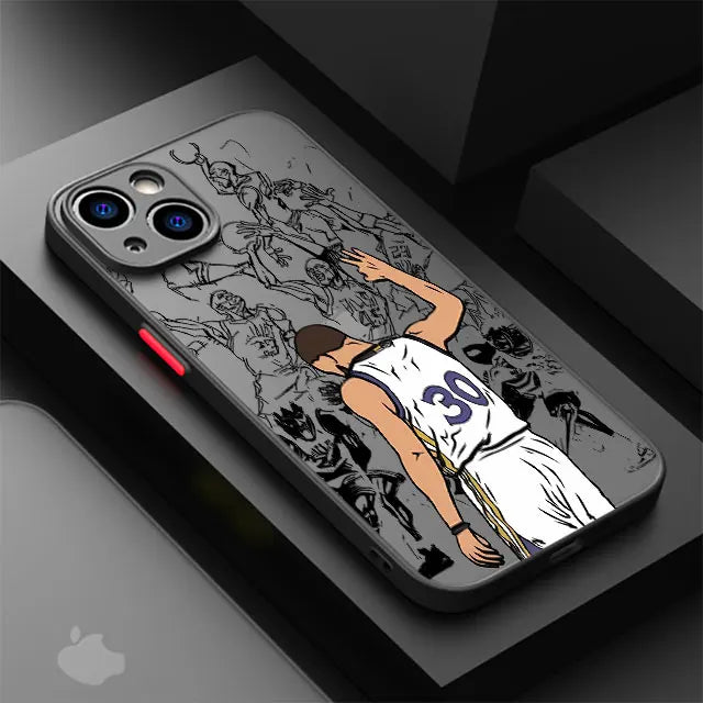 Cute Basketball Star Phone Case For iPhone 16 17 Air 15 11 12 13 14 Pro Max Mini X XR XS Max 7 8 Plus Matte Back Cover