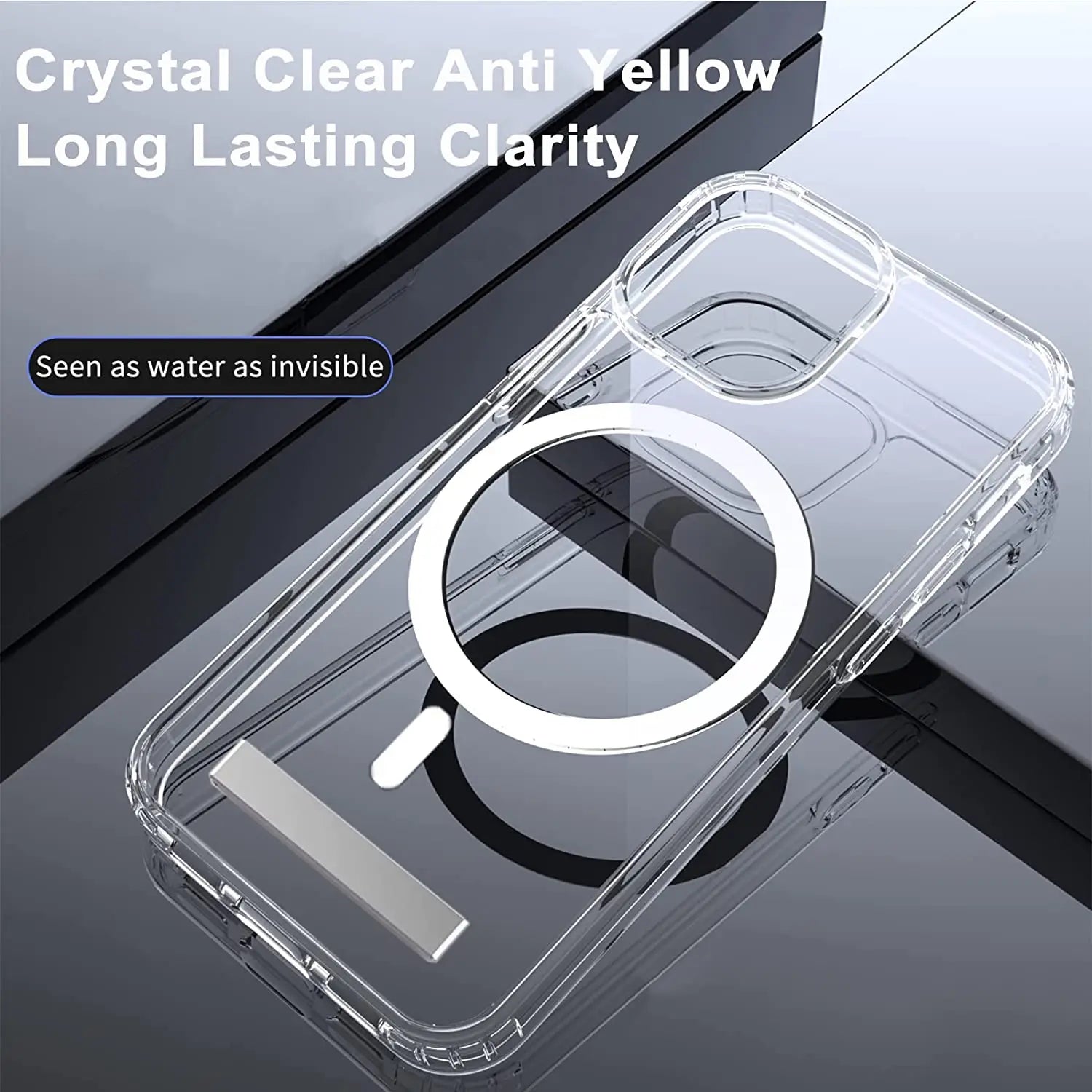Magnetic Clear Phone Case with Kickstand for iPhone 17 16 15 14 Pro Max 13 12 11 Mini 15 Plus Shockproof Mobile Back Cover