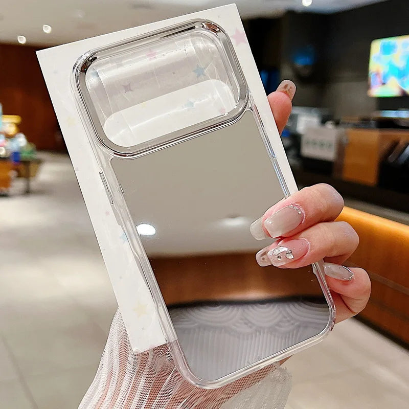 Luxury Fashio Simple Plating Makeup Mirror Phone Case for IPhone 17 Air 16E 15 14 13 12 11 Pro Max Plus Shockproof Protect Cover