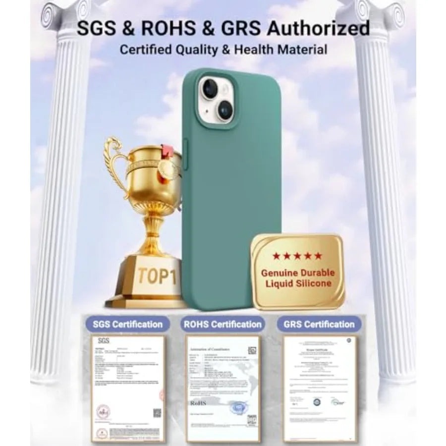 Designed for iPhone 15 Case, Silicone Shockproof Slim Thin Phone Case for iPhone 15 6.1 inch Pine Green