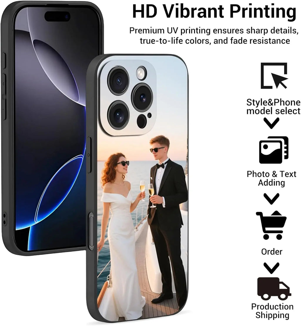 Custom Matte Case For iPhone 17 16 15 14 13 12 11 Pro Max Mini SE XS XR 7 8 Plus DIY Personalized Photo Picture Soft Cover Funda