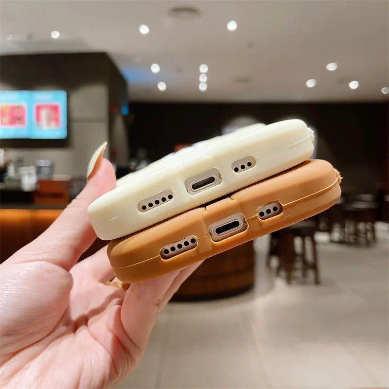 Couple Rilakkuma Bear 3D Cartoon Case for iPhone 16 Pro Max 15 14 Plus 13 Mini 12 Pro 11 X XS XR 7 8 SE Silicon Back Phone Cover