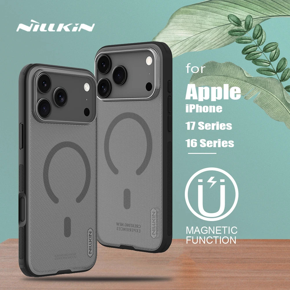 Nillkin For iPhone 16 17 Pro Max / Air 16e Case Magnetic Frosted Pro Magsafe Soft TPU Hard PC Back Cover Protect For iPhone Air