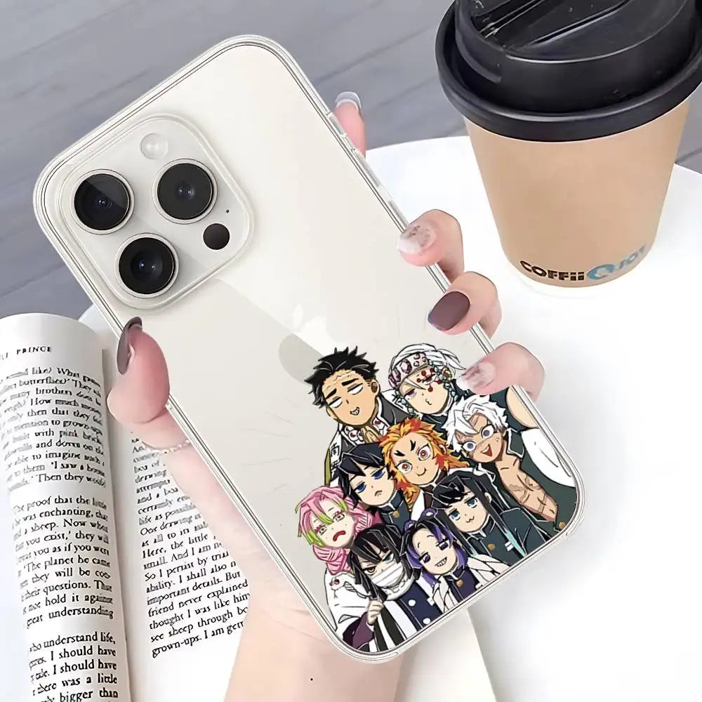D-Demon Slayers Phone Case For IPhone 17 16 15 14 Plus 13 12 11 Pro Max Phone Back Cover Transparent Shockproof Cover