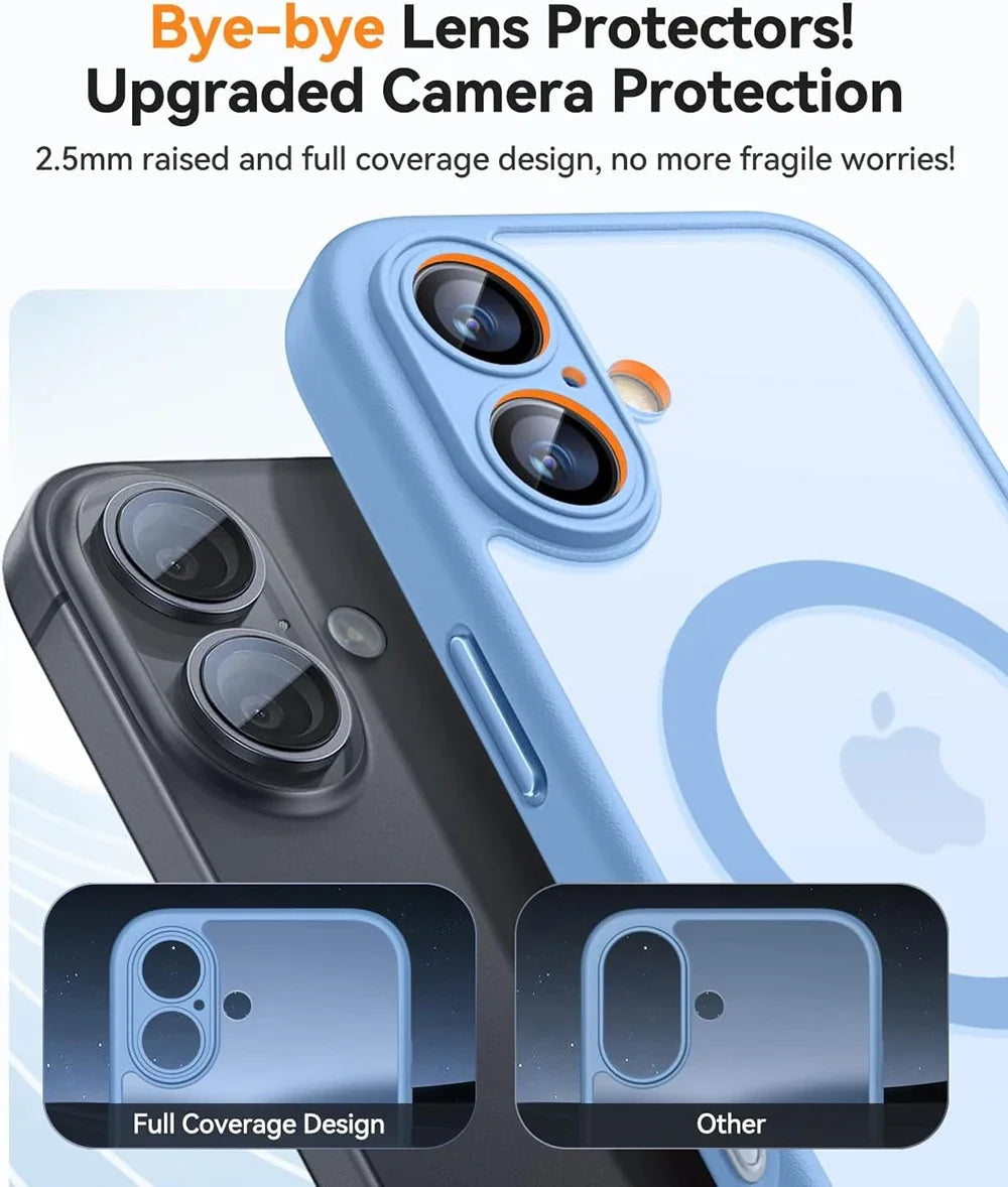 Magnetic Luxury Matte Translucent Armor Shockproof Case For iPhone 16 15 14 13 12 11 Pro Max Plus  Wireless Charge Cover