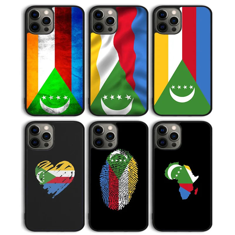 Comoros Flag Phone Case Back Cover for iPhone 17 Air 16 15 14 13 11 12 Pro Max Plus Shell Coque