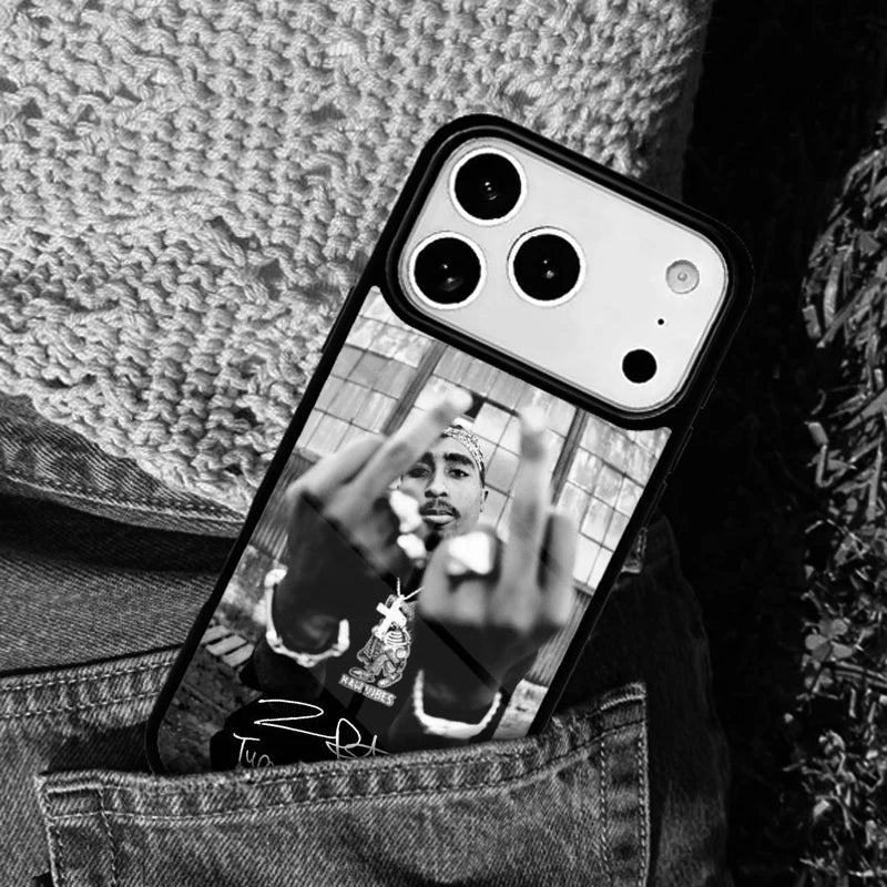2Pac Tupac Shakur signed Rap Rapper Phone Case Cover for IPhone 11 12 13 14 15 16e 17 Pro Max Coque for IPhone 17 Air