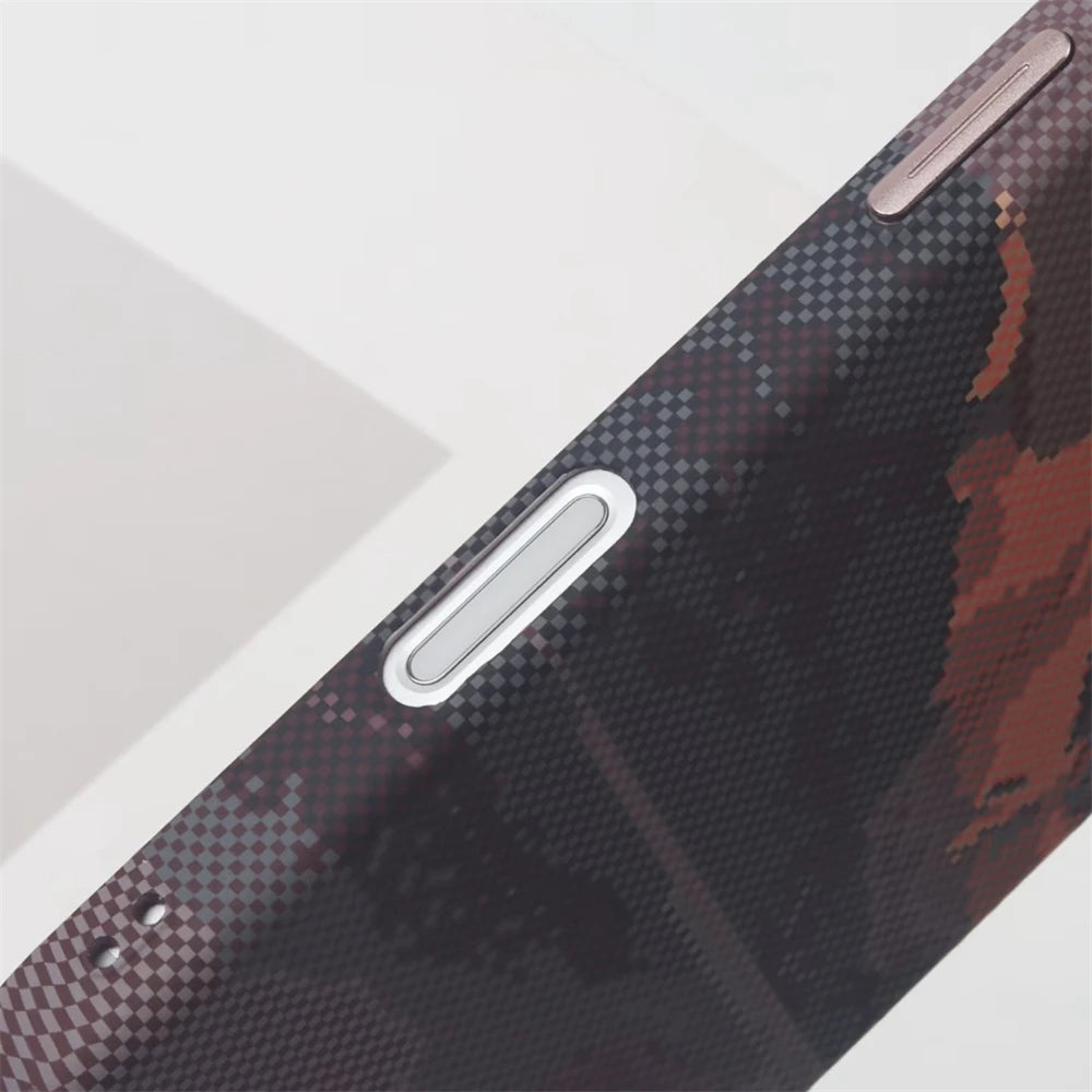 For iPhone 17 16 15 14 13 12 Pro Max Mountain Relief Carbon Fiber Texture MagSafe Phone Case Wireless Charging Matte Hard Cover