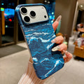 Slim Carbon Fiber Sea Wave Tide Texture Frameless Case For iPhone 17 Air 16 15 14 13 Pro Max For Magsafe Magnetic Charge Cover