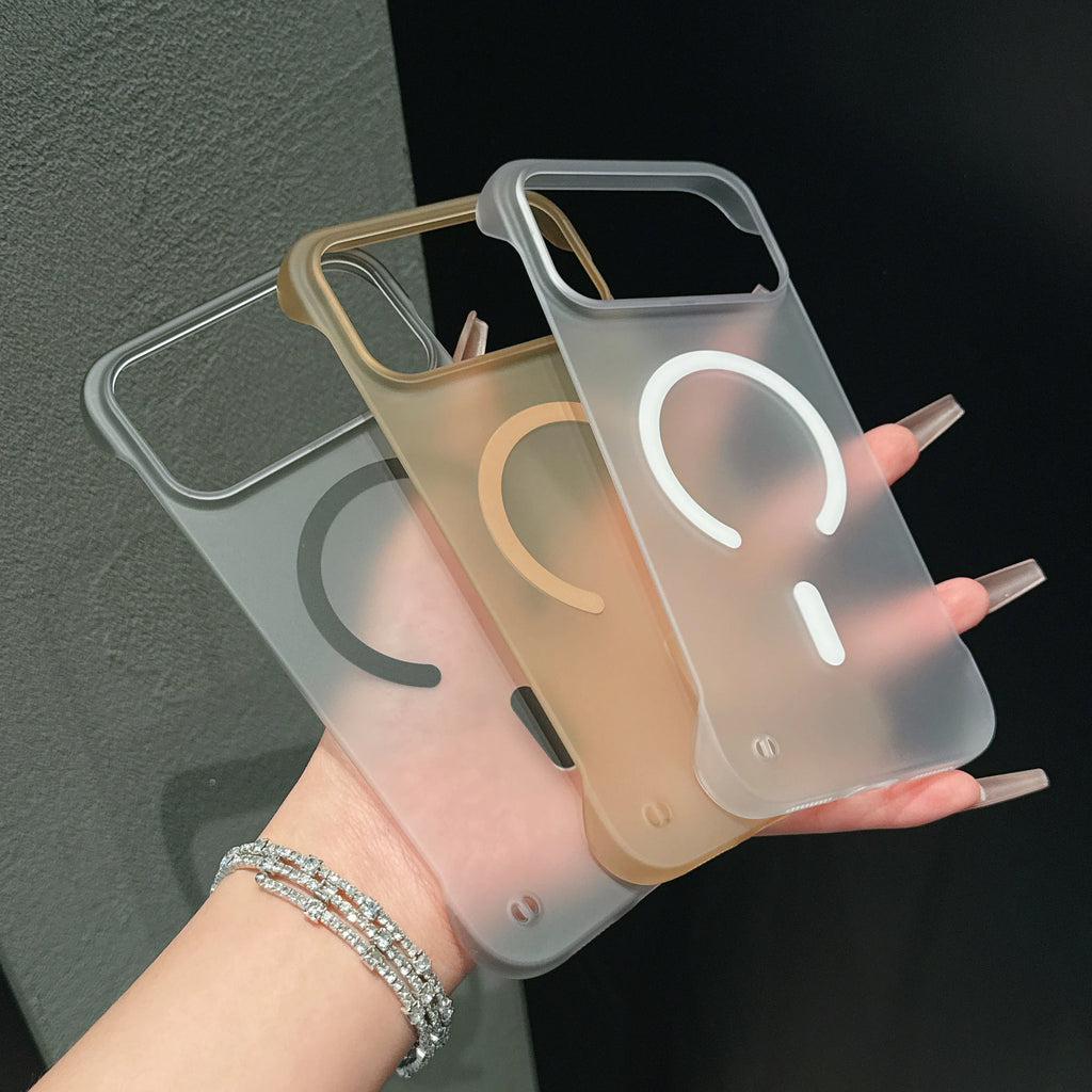 Ultra Thin Frameless Phone Case For iPhone 17 Pro Max Air 14 15 Plus 11 13 12 16 Pro For Magsefa Magnetic Matte Protection Cover