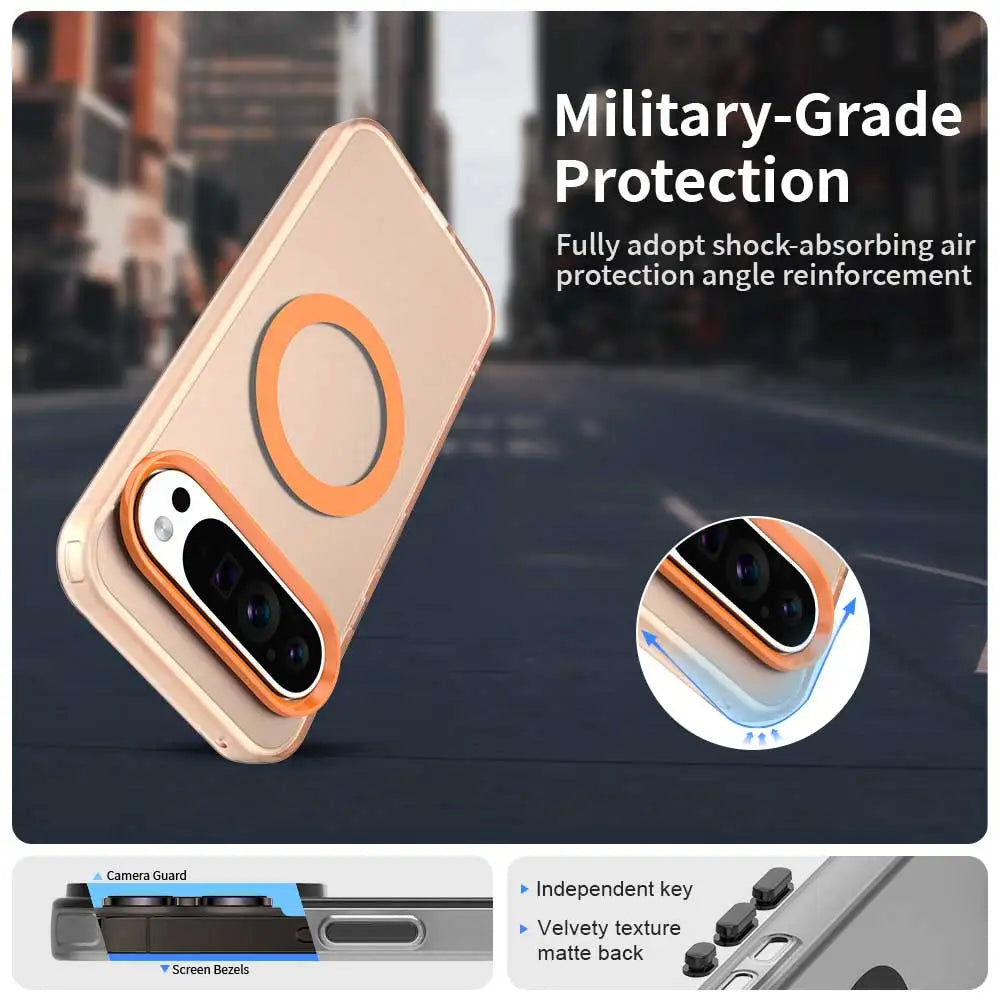 Translucent Candy Color Matte Magnetic Case for Google Pixel 10 9 8 Pro XL 9A 8A 10Pro 9Pro Magsafe Mac Safe Shockproof Cover
