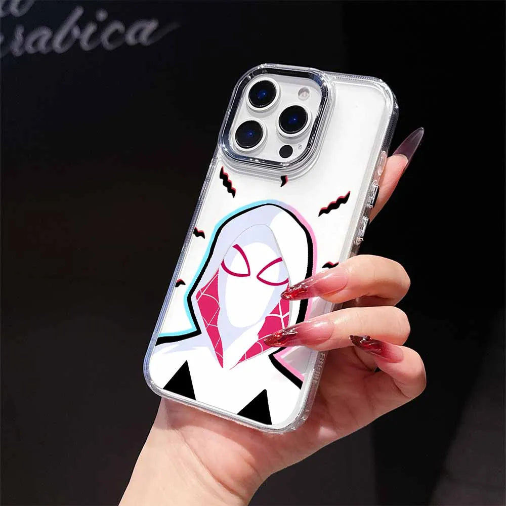 Spider-Man Anime Phone Case For Apple iPhone 17 AIR 16E 15 14 13 12 11 Pro Max Plus Transparent Soft Cover