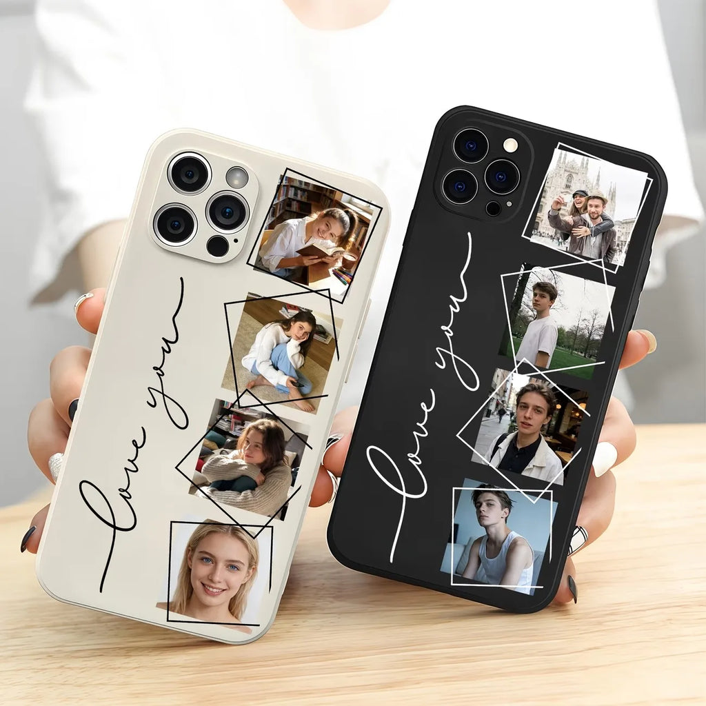 For iPhone 17 16 15 14 13 12 11 Pro Xs Max Air 16e 17e 7 8 Plus Mini XR Personalized Custom Photo DIY Matte Silicone Phone Case