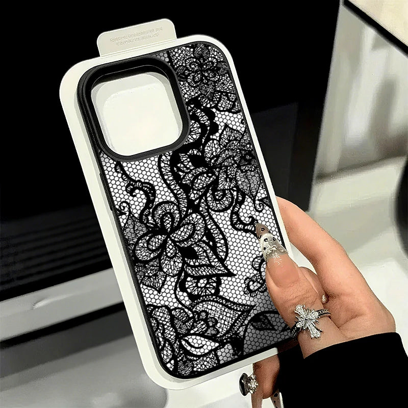 New Style Lace Patterned Lychee Textured TPU Phone Case For iPhone 17 16 15 14 Pro Max 13 12 11 XS X XR 16 Plus 16E 17 Air Cover