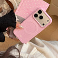Korean Candy Colors Full Screen Polka Dot Magnetic Phone Case for iPhone 17 16 15 13 14 Pro Max Shockproof Protective Soft Cover