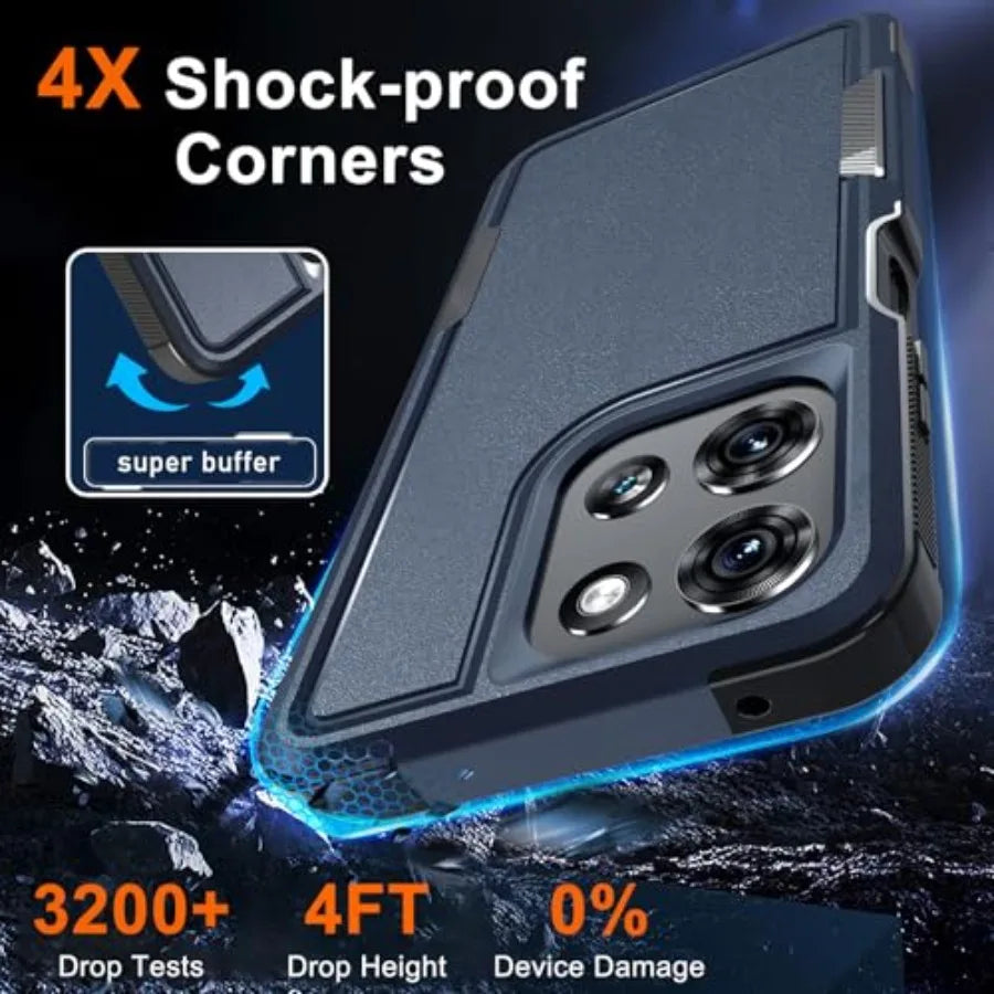 for Moto G 5G 2025 Case, Full Body Heavy Duty Rugged Shockproof Protective Phone Cover with Lanyard Strap, Tempered Glass Scree