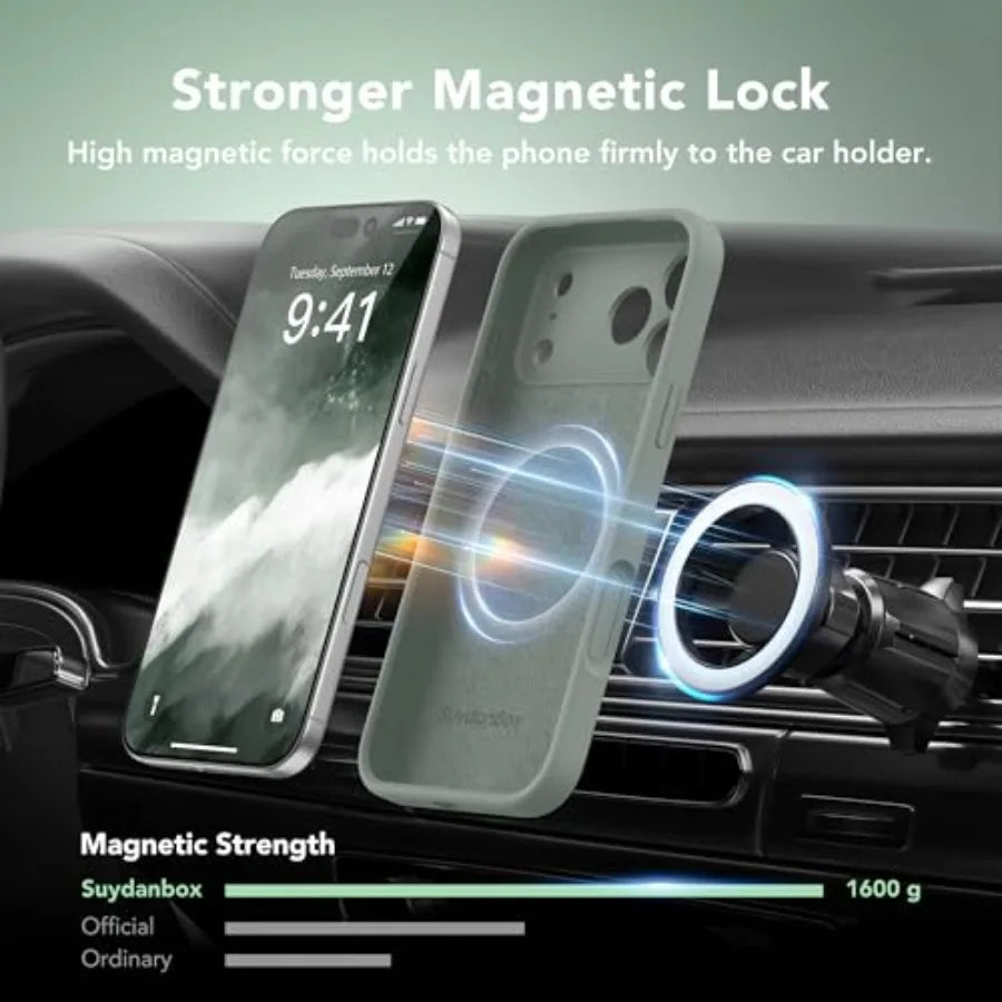 Magnetic for iPhone 17 Pro Case, Compatible with MagSafe, [Full Camera Protection][Screen Protector] Silicone Shockproof Protec