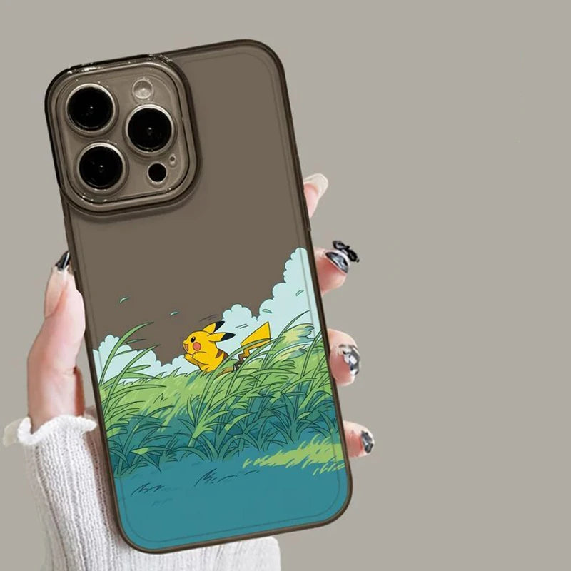 Fashion Cute P-Pokemon Pikachu Phone Case For iPhone 17 16 15 14 13 12 11 Pro Max XR XS MAX 7 8 PLUS MINI Y2K Transparent Cover