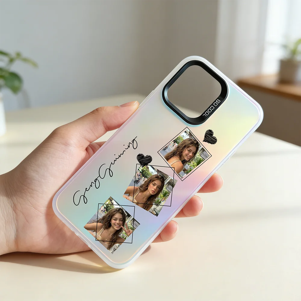DIY Customized Photo Case Gradient For iPhone 17 16 15 14 13 12 11 Pro Max 7 8 Plus 17Air SE 2020 22 Shockproof Case Back Cover