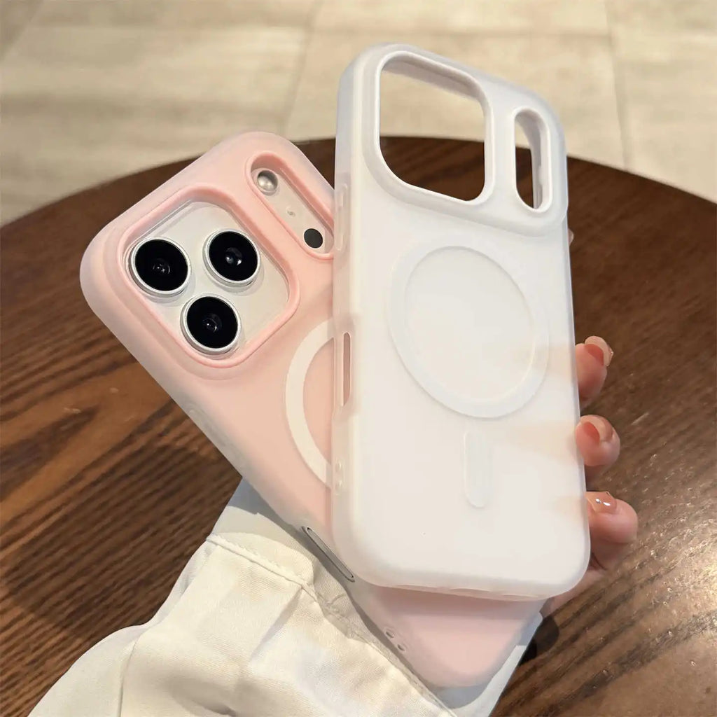 2 IN 1 Luxury For Magsafe Wireless Charge Case for iPhone 12 13 14 15 16 17 Pro Max Plus Magnetic Candy Color Clear Matte Cover