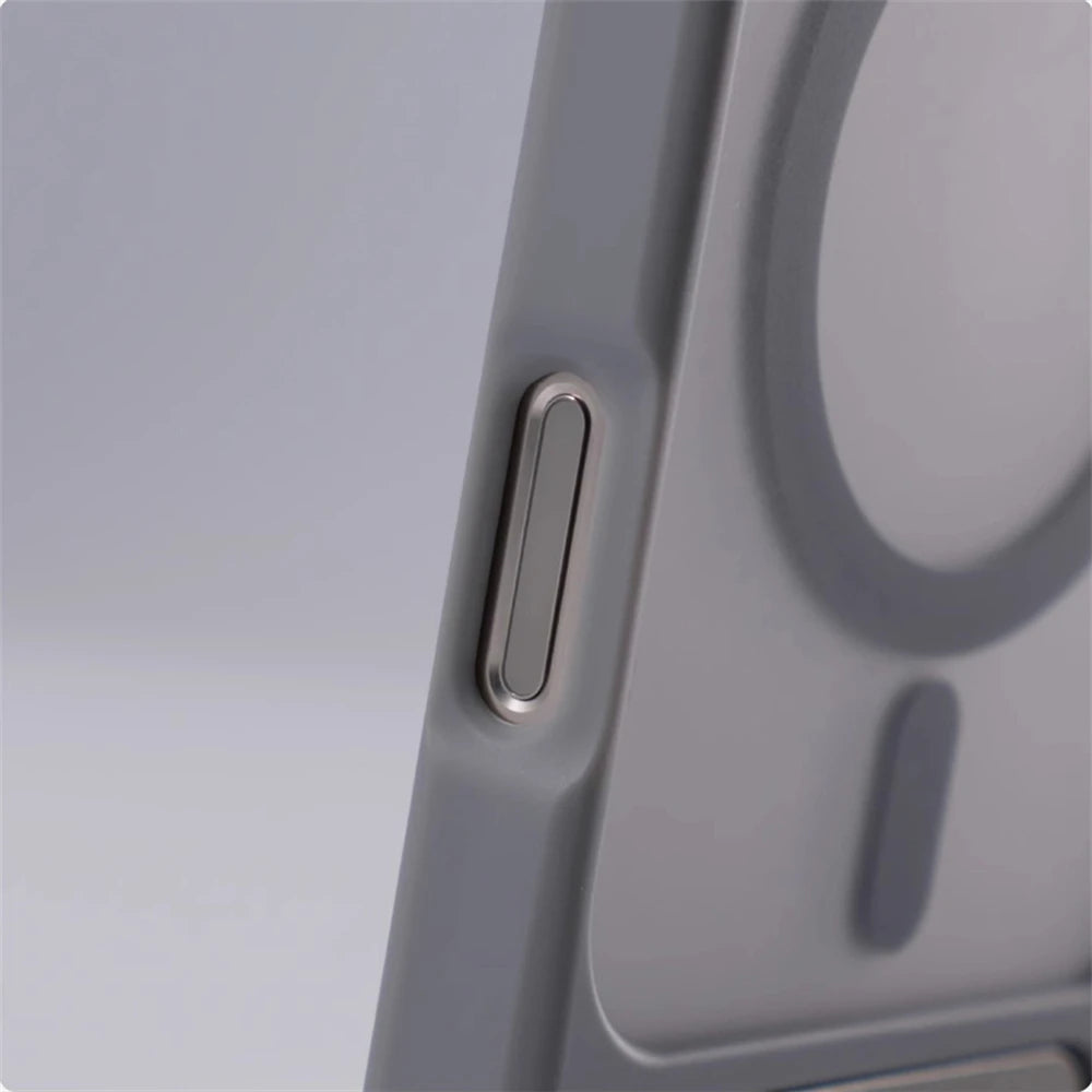 Invisible Metal Stand Magnetic Bumper Case For iPhone 17 16 Pro Max 15 14 Plus 13 For MagSafe Wireless Charge Shockproof Cover