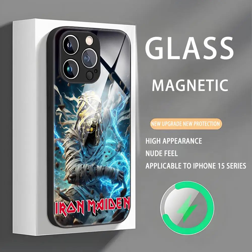 R-Run-To-The-H-Hills-Iron-M-MaidenES Phone Case For iPhone 16 15 14 13 12 11 X XR XS 8 Plus Mini Pro Max Glass Magnetic Case