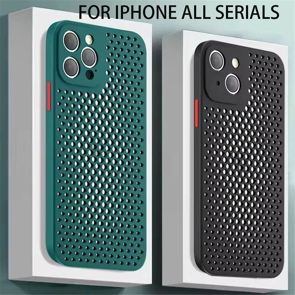 Cooling Breathable Soft Silicone Case For iPhone 17 Air 16 16E 15 14 Plus 13 12 Mini 11 Pro Max XS Max X XR Bumper Back Cover