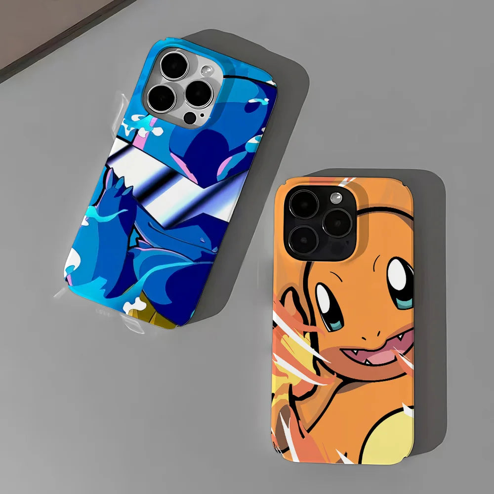 Cute Cartoon Pikachus Phone Case for iPhone 16 15 14 13 12 11 Pro Max XS XR XSMax 6 7 8 Plus Glossy HD Hard PC Cover