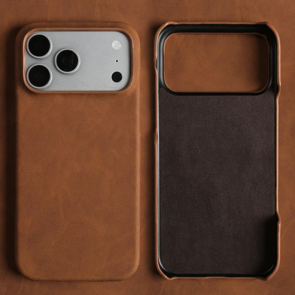 Light Luxury Fashion Business Leather Case for IPhone 17 Pro Max Air 16 15 14 13 12 Plus Shockproof Protection Cover Fundas Capa