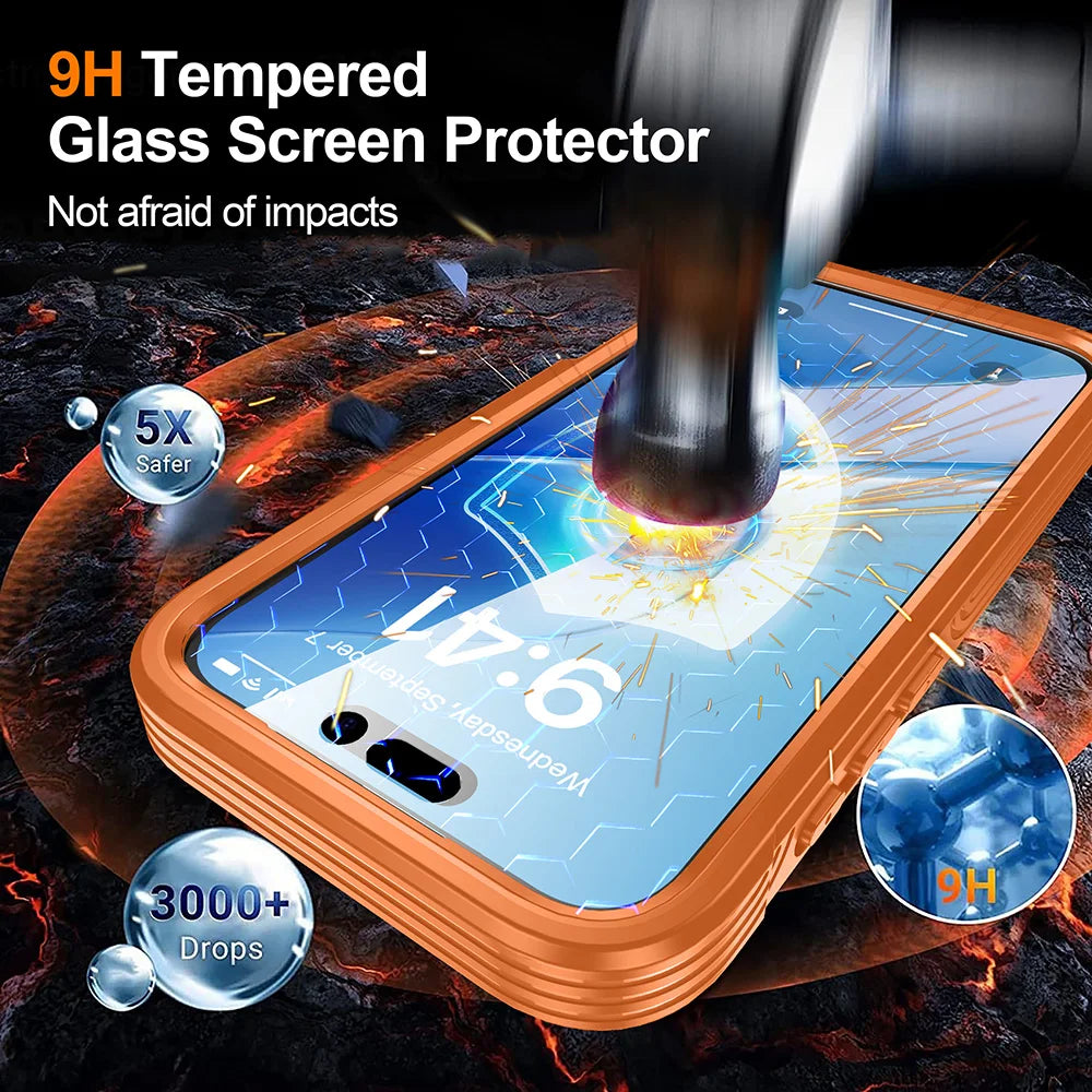 360° Fully Protected Double-sided Transparent Magnetic Case For iPhone 17 Pro Max&Air For MagSafe Wireless Charging Back Cover