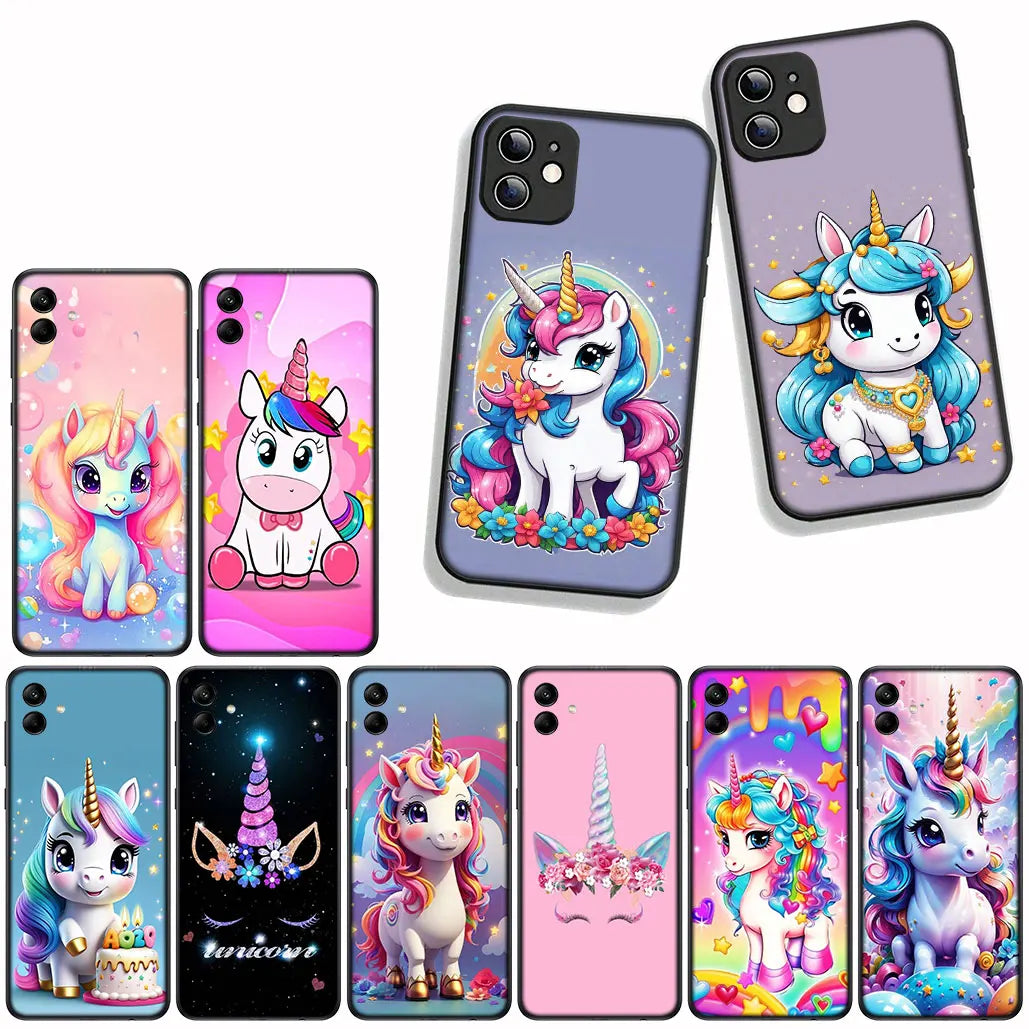 Cover for Samsung Galaxy S25 S23 S22 S24 FE Ultra S10 Plus A05 A06 A15 A16 A26 A35 S10E Case Wallpaper Unicorn Lovely Poster