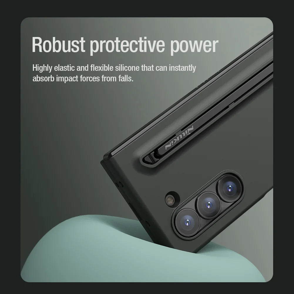 For Samsung Galaxy Z Fold 6 5G Case NILLKIN Flex Pure Fold Case (S Pen version) Liquid Silicone skin-friendly Back Cover Fashion