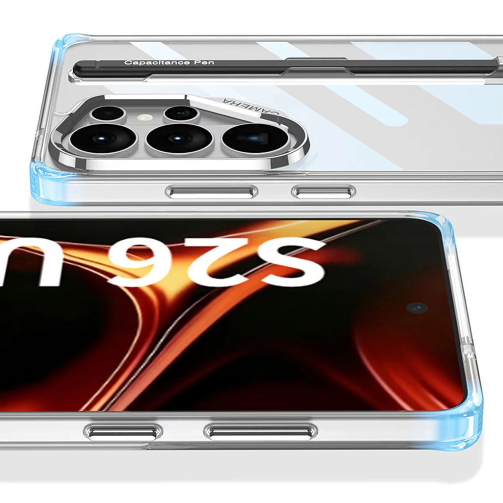 Airbag Corner Clear Hard Case for Samsung Galaxy S26 Ultra With Stylus Pen Soft Edge Plastic Cover For Galaxy S26 Ultra Case
