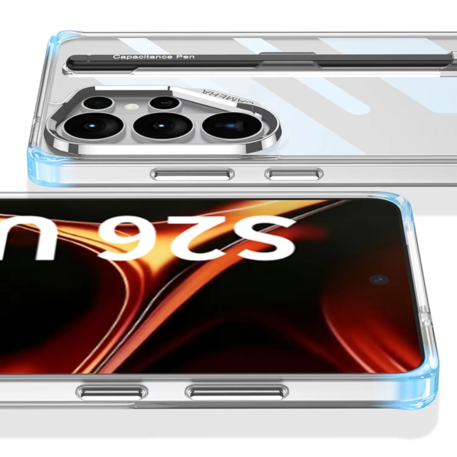 Airbag Corner Clear Hard Case for Samsung Galaxy S26 Ultra With Stylus Pen Soft Edge Plastic Cover For Galaxy S26 Ultra Case