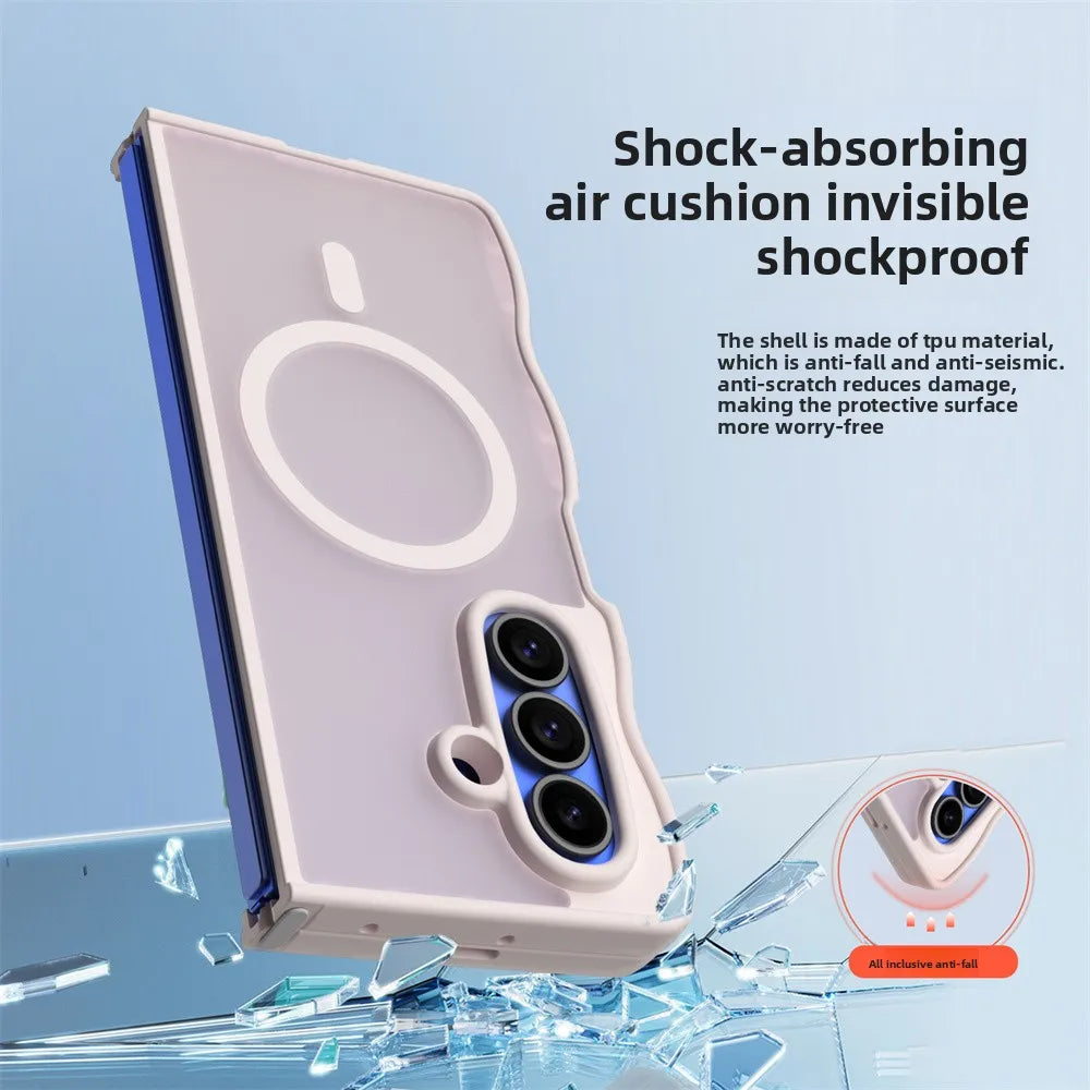 Matte Translucent Shockproof Phone Case for Samsung Galaxy Z Fold 7 6 5 4 5G Fold7 Fold6 Fold5 for Magsafe Magnetic TPU Cover