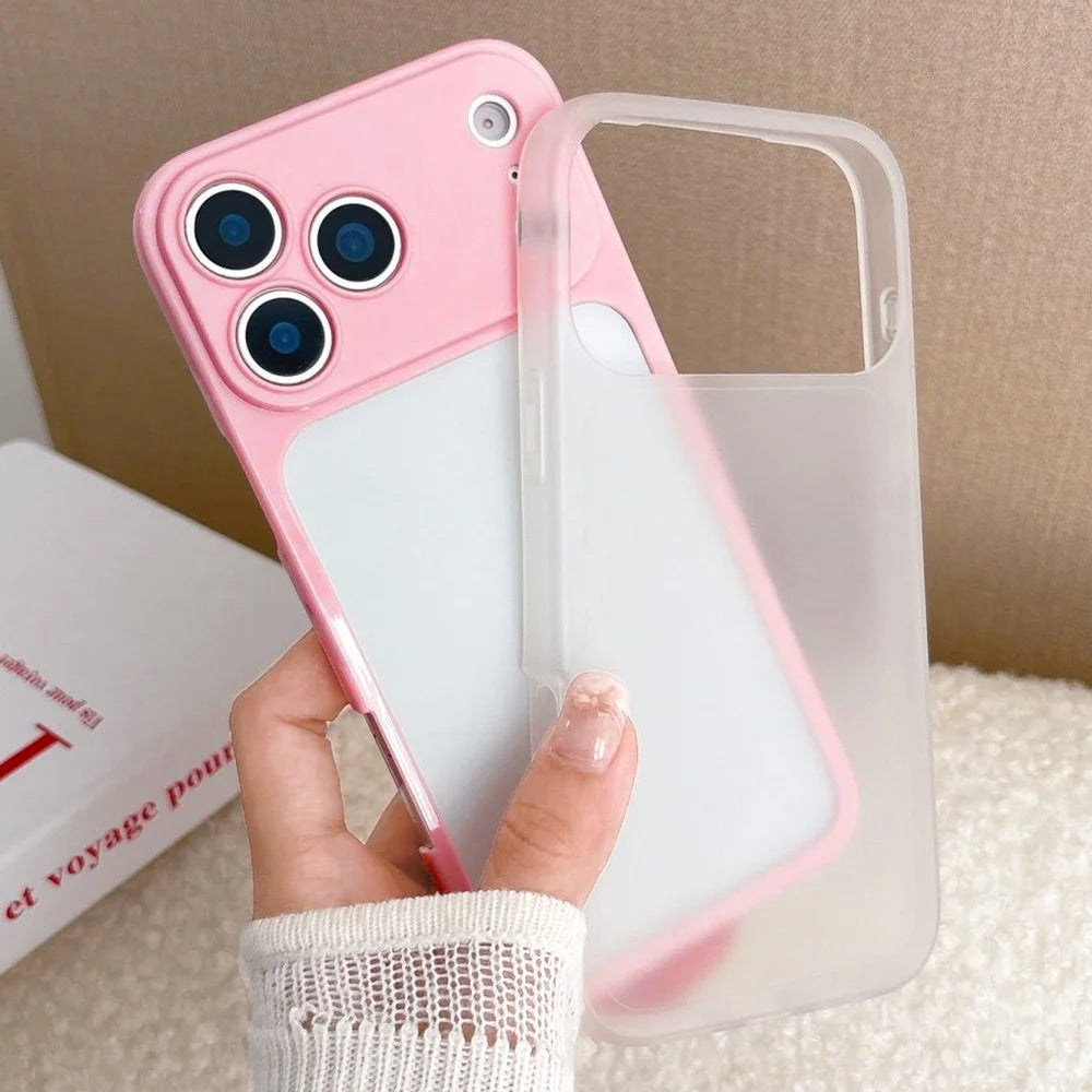 2 in 1 Jelly Pink Flower Case For iPhone 17 Pro Max Air 16 15 14 Pro Max 13 Promax Transformed Into 17 Hard Plastic Cover Fundas