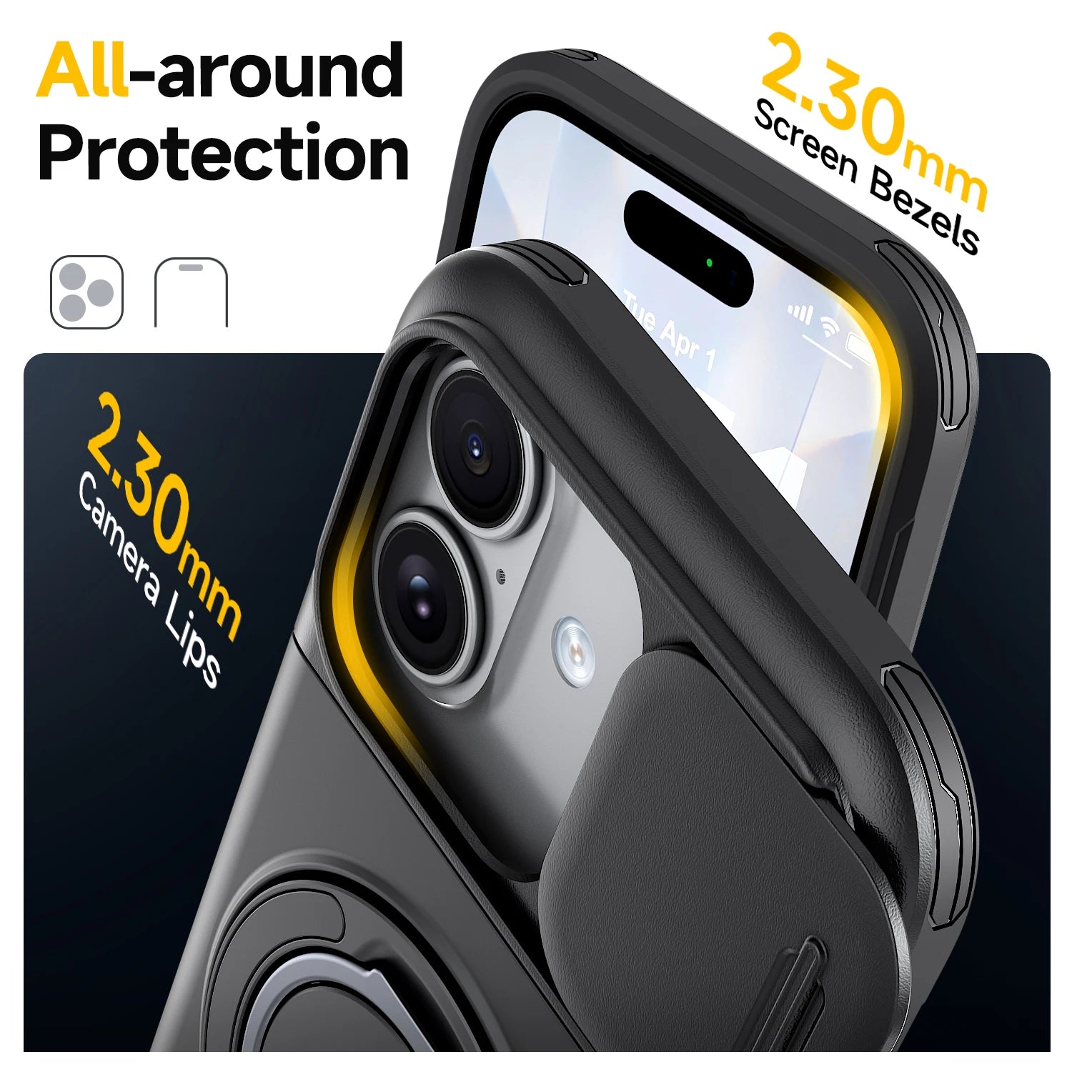 Shockproof Luxury Case for Iphone 17 Pro Max 16 Plus 17pro Iphone16 Iphone17 Dual Layer Hard Plastic Protective Cover Cases