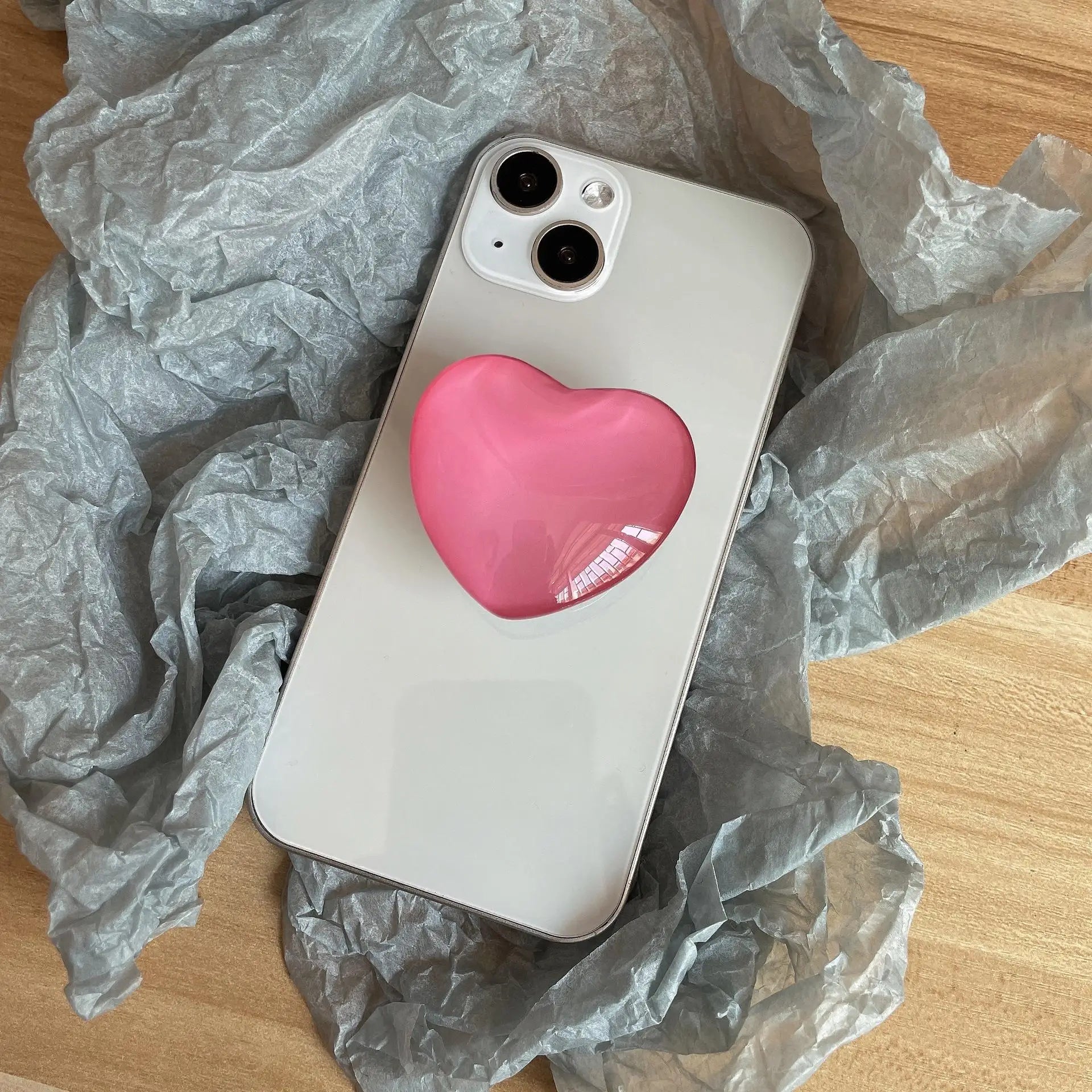 Heart Shape 3D Crystal Foldable Finger Ring Griptok Phone Holder for iPhone Samsung Support Socket Pocket Grip Tok Stand Bracket