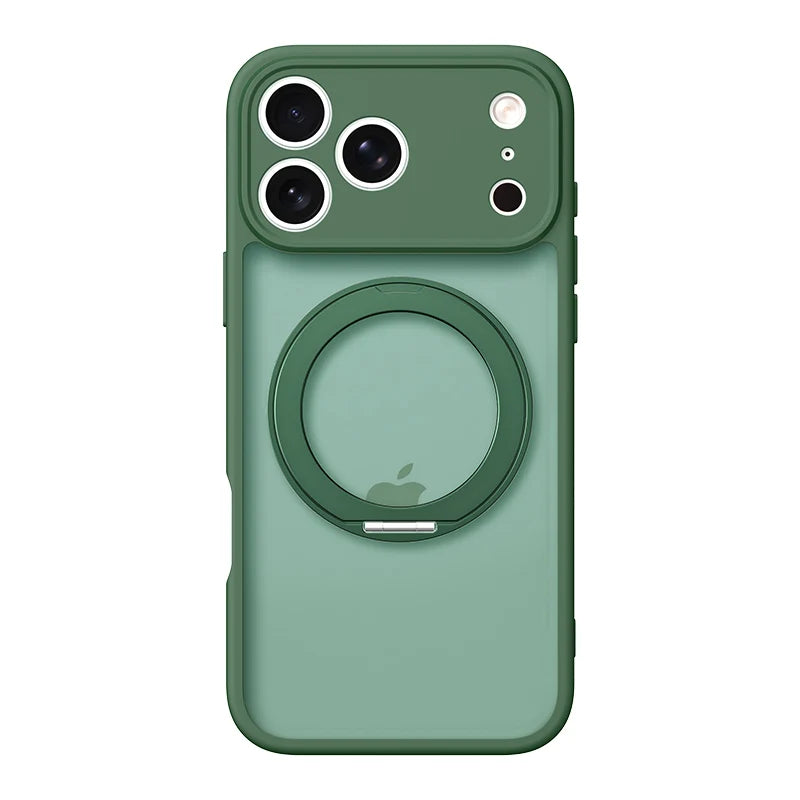 360 Rotating Magnetic Stand Case for iPhone 17 15 14 13 16 Pro Max Air for Magsafe Stress Relief Ring Holder Full Lens Cover