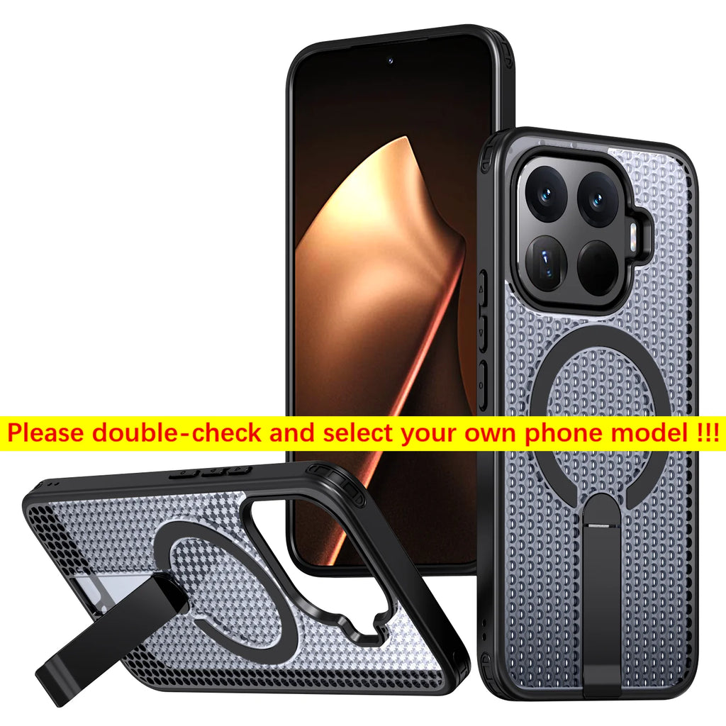 For Xiaomi 17T Pro 17 15T 14T Pro Luxury Magnetic Bracket Heat Dissipation Phone Case Shockproof Rugged Tough Cover Fundas