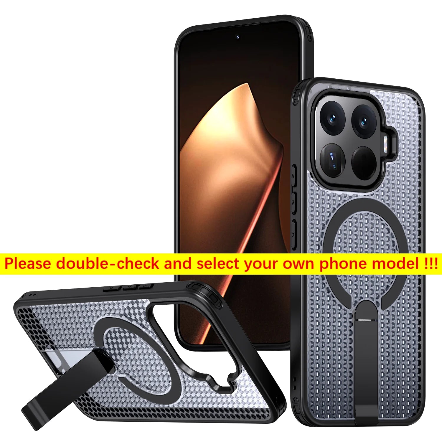For Xiaomi 17T Pro 17 15T 14T Pro Luxury Magnetic Bracket Heat Dissipation Phone Case Shockproof Rugged Tough Cover Fundas