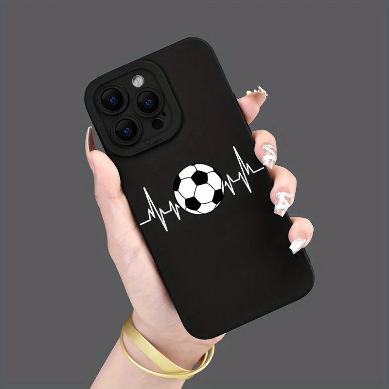Football Pattern Graphic Phone Case For iPhone 16 15 14 13 12 11 XR X XS Pro Max 7 8 Plus SE 2022 Mini Silicone Soft Back Cover
