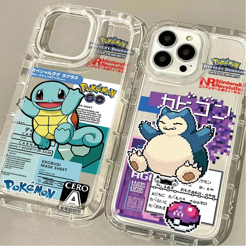 Anime P-Pokemon Creative Clear Silicone Phone Case for IPhone 14 16 15 13 12 11 Pro Max 7 8 Plus XR X XS Max SE 2020 Soft Cover