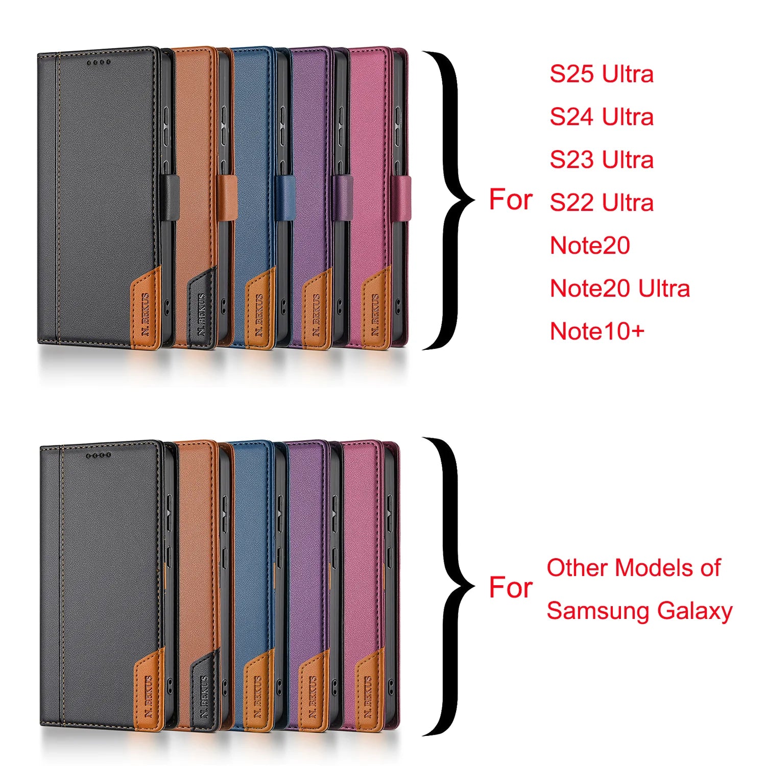 Business Leather Flip Case For Samsung Galaxy S25 S24 S26 Ultra S23 S22 S21 S20 Plus FE S25Edge S10 Magnetic Wallet Card Cover