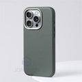 Luxury Diamonds Texture For Magsafe Leather Case For iPhone 13 14 15 16 17 Pro Max Alloy Lens Wireless Charge Accessories Cover